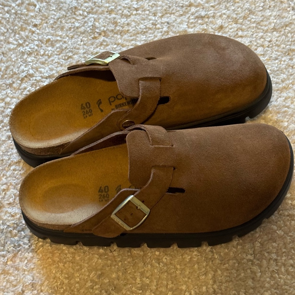 NEW Birkenstock Boston Chunky Clog in Dark Tea - Picture 6 of 9